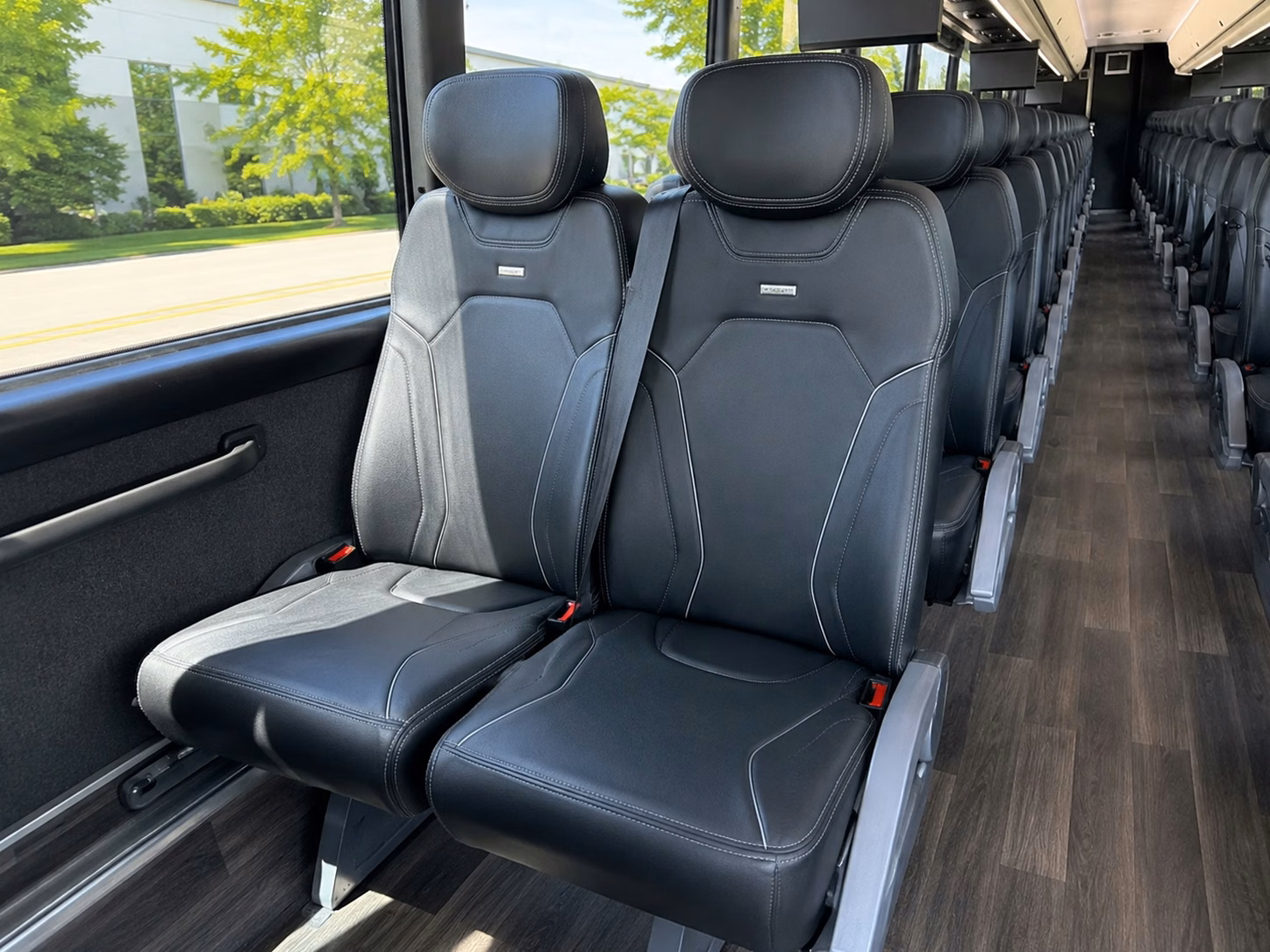 56 passenger charter bus inside